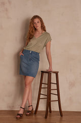 BILLIE BLUE DENIM SHORT SKIRT