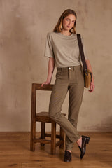 NALLA LEAF GREEN CHINO TROUSERS