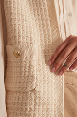 LEA BIS SLEEVELESS NATURAL CARDIGAN