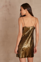 AGDA GOLD SEQUIN DRESS