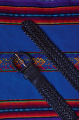 ENZO BLACK BRAIDED BELT