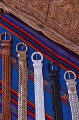 ENZO BLACK BRAIDED BELT