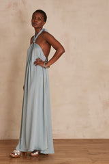 AVA JADE SATIN-EFFECT MAXI DRESS