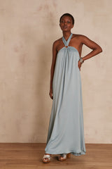 AVA JADE SATIN-EFFECT MAXI DRESS