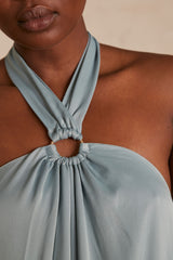 AVA JADE SATIN-EFFECT MAXI DRESS