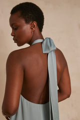 AVA JADE SATIN-EFFECT MAXI DRESS