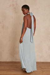 AVA JADE SATIN-EFFECT MAXI DRESS