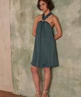 AVANA CELADON HALTERNECK DRESS