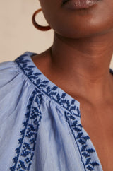 CELESTINE CHAMBRAY BLUE BLOUSE