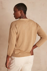 LILOU LOOSE BEIGE CARDIGAN