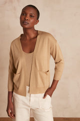 LILOU LOOSE BEIGE CARDIGAN