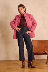 CAMOMILE AUBERGINE EMBROIDERED BLOUSE