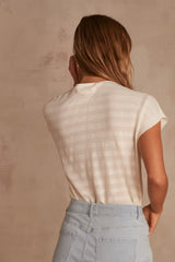 LINE CREAM OPENWORK JUMPER