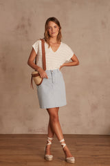 LINE CREAM OPENWORK JUMPER