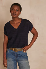 LYS NAVY SUBTLE STRIPE JUMPER