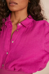 CARLA DARK FUCHSIA LINEN SHIRT