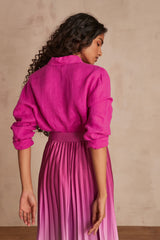 CARLA DARK FUCHSIA LINEN SHIRT