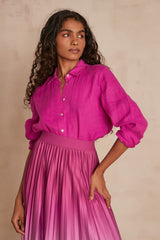 CARLA DARK FUCHSIA LINEN SHIRT