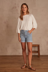 SANAE PURE BLEACHED DENIM SHORTS