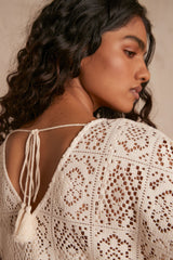 CARIMA CREAM LACE DRESS