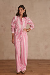 PRUNE PINK STRIPED TROUSERS