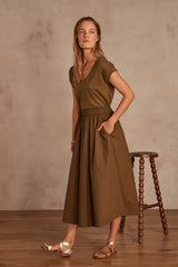 BRUNE OLIVE MAXI SKIRT