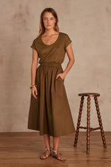 BRUNE OLIVE MAXI SKIRT