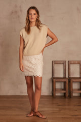 BAMBOO IVORY LACE SKIRT