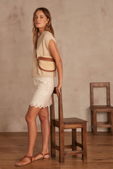 BAMBOO IVORY LACE SKIRT