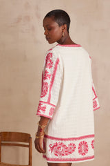 MARGUERITE PRIMEROSE EMBROIDERED COTTON DRESS