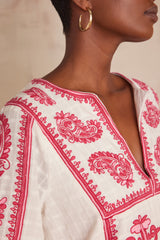 MARGUERITE PRIMEROSE EMBROIDERED COTTON DRESS