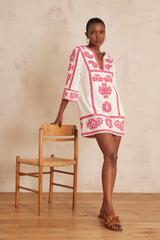 MARGUERITE PRIMEROSE EMBROIDERED COTTON DRESS