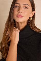 CELESTIN BLACK TURTLENECK WOOL JUMPER