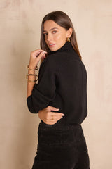CELESTIN BLACK TURTLENECK WOOL JUMPER