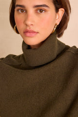 CELESTIN KHAKI TURTLENECK WOOL JUMPER