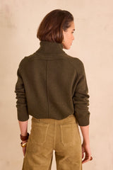 CELESTIN KHAKI TURTLENECK WOOL JUMPER