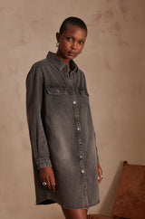 MERCY LIGHT GREY DENIM DRESS
