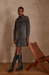 MERCY LIGHT GREY DENIM DRESS