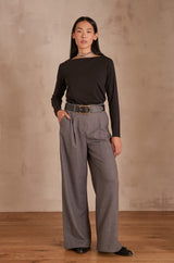 TANGUY BLACK BOATNECK T-SHIRT