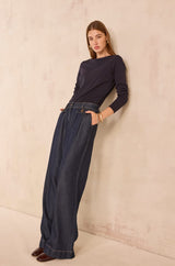 TANGUY NAVY BOATNECK T-SHIRT
