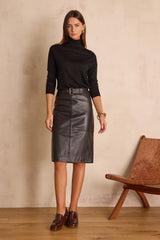 ELEANOR STRAIGHT LEATHER SKIRT
