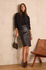 ELEANOR STRAIGHT LEATHER SKIRT