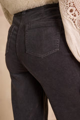 LUNA ANTHRACITE COTTON VELVET TROUSERS