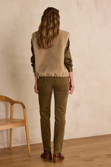 NALLA OLIVE CORDUROY CHINO TROUSERS