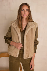 SUZANNE BEIGE FAUX FUR VEST