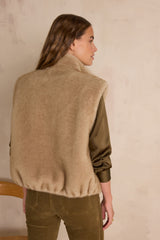 SUZANNE BEIGE FAUX FUR VEST