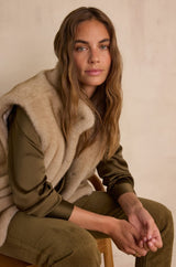 SUZANNE BEIGE FAUX FUR VEST