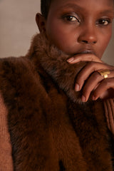 SUZANNE BROWN FAUX FUR VEST