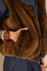 SUZANNE BROWN FAUX FUR VEST