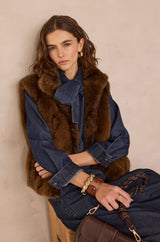 SUZANNE BROWN FAUX FUR VEST
